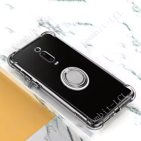 For Xiaomi Mi 9T Pro Mi9T 9TPro Back Ring Holder Bracket Phone Cover TPU Soft Silicone Case On Redmi