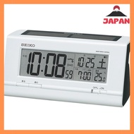 [Direct from Japan][Brand New]Seiko Clock Alarm Clock Hybrid Solar Radio Digital Calendar Temperature White Pearl SQ766W SEIKO