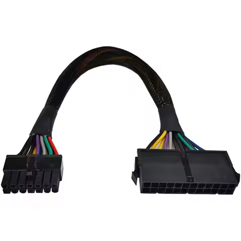 Exquisite-3X 24 Pin To 14 Pin ATX PSU Main Power Adapter Braided Sleeved Cable For IBM For Lenovo PC