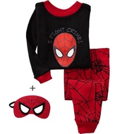 [READY STOCK]Kid Boy Superhero Hulk Captain Spiderman Pajamas Set Children Ironman Cartoon Sleepwear Child Cosplay Halloween Costume Gift