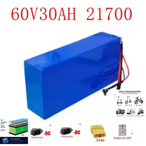 60V 30Ah battery 16S6P 3000W 67.2V lithium battery with built-in BMS high-power lithium-ion battery 