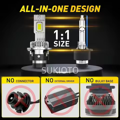 2PCS Super Bright Canbus D2S D2R D4R D4S Led Car Headlight 1:1 Plug&Play HID Xenon Bulb D4S D2S Led 