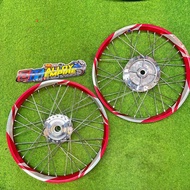 RIM ALLOY THUNDER MERAH PNP MOTOR WAVE 125 DEPAN DAN BELAKANG