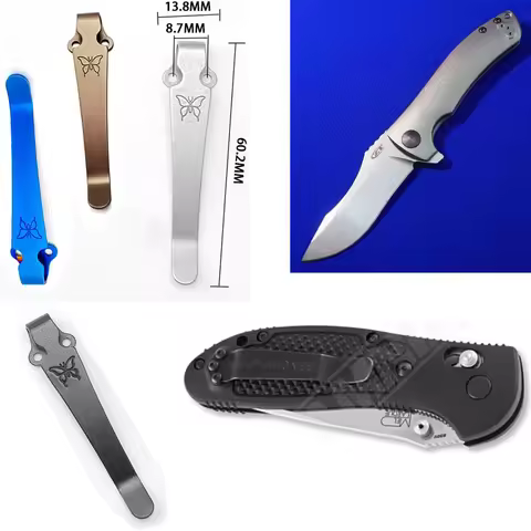 Knife Titanium Alloy Pocket Clip Back Clamp for Benchmade Griptillian 551 Bugout 535 Emerson CQC ZT 