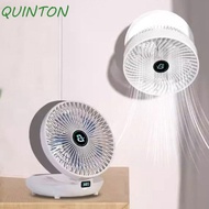 QUINTON Electric Table Fan, Portable Adjustable Electric Folding Fan, Strong Wind USB Charging Wall Mount Air Cooler Desktop