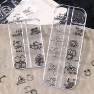 WHE 20/30/60PCS Alloy Retro Circle Nails Art Charms 3D Punk Style  White Nail Parts Nail Decoration 