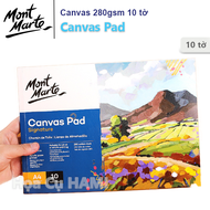 Tập sổ Canvas Mont Marte Vẽ Màu AcrylicSơn Dầu Canvas Pad 10 Tờ Toan 280Gsm