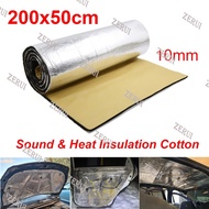 ZR For 50x200CM 5/10mm Car Sound Heat Insulation Foam Cotton Noise Proof Reduction Mat Door Trunk Engine Firewall Aluminum Foil