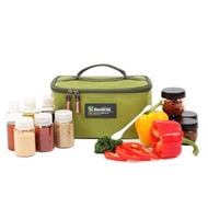Portable 10 PCS Cruets Set Seasoning Container Set with Camping Bag Camping Traveling [Korean Produc