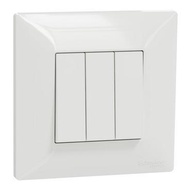 SCHNEIDER LEONA E SWITCH 3 GANG 2 WAY 10AX 250V WHITE LNA33_2_WE