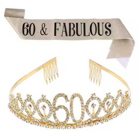1Set Birthday Etiquette Belt Crown Party Sash Printing Hot Stamping Fabric Comfortable Focus Accesso