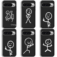 lINE-DRAWN TINY MAN Case Google PIXEL 9 G2YBB GUR25 G1B60 Phone Case Soft Touch Silicone Cover Carto