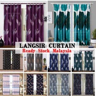 [C#1] Hook Type Modern Langsir Curtain Semi 60% Blackout Langsir Pintu Door Curtain Ready Stock In Malaysia