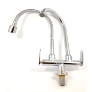 CODECOR Premium Double Pillar Sink Tap (Flexible & Fix)