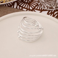 Six Bead Hotel European Style Table Napkin Ring Hotel Napkin Ring Spiral Western Restaurant Metal Na