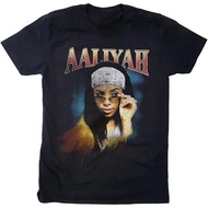 T-Shirt Potret Aaliyah, Tee R&B Wanita, Sesuai untuk Peminat Yang Menggemari Seni Penyanyi Lagenda &