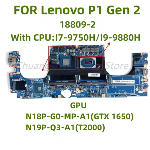 18809-2 motherboard suitable for Lenovo X1 Extreme 2nd Gen/P1 Gen 2 laptop I7 I9-9TH CPU GPU: T1000/