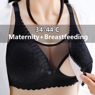 Nursing Bra Front Buckle Lace Wireless Gather Push Up Breastfeeding Bra For Feeding Pregnancy Women 