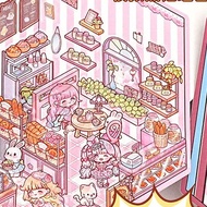 3D stacked miniature landscaping sticker creative business simulation game hut DIY