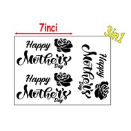 7inch Happy MOTHER'S DAY sticker 3in1 for bobo with transfer tape special for 18inch transparent bal