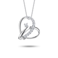 SK Jewellery Infinity Heart 14K White Gold Diamond Pendant