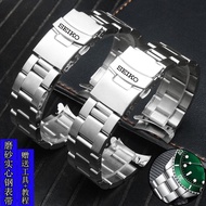 2024 High quality﹍ 蔡-电子1 Seiko Seiko No. 5 watch with steel belt frosted model Green Water Ghost SRPB93J1 solid mechanical bracelet curved mouth silver