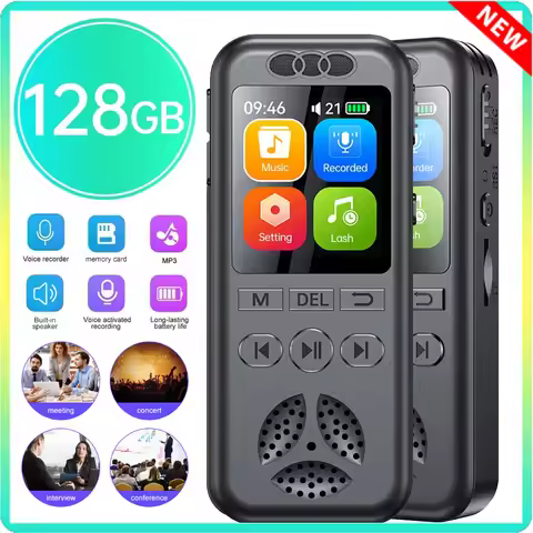 128GB Digital Voice Recorder 1536KBPS Professional Sound Dictaphone Voice Activated Audio Recording 