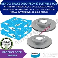 BENDIX GENUINE DISC BRAKE ROTOR (FRONT) FOR MITSUBISHI MIRAGE [A0, A1] '12-20YR / ATTRAGE [A0] '13-2