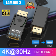 【จัดส่งจากประเทศไทย】หัวแปลง DisplayPort to HDMI 1080P แปลงสัญญาณ จาก DP Male to HDMI Female Converter สำหรับ PC Laptop Monitor Projector DP to HDMI หัวแปลง