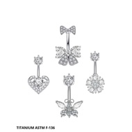 ASTM F-136 titanium belly earrings