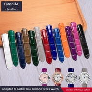 Suitable for Cartier Cartier Watch Strap Genuine Leather Men Women Watch Original Blue Balloon Strap