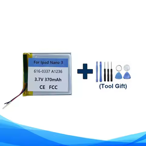 Tools Gift + 616-0337 370mAh A1236 Battery For Apple iPod Nano 3 Nano3 MP3 8GB 4GB MP4
