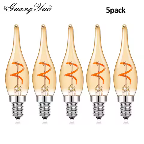 Vintage Decorative Light Bulbs E12 E14 Edison Spiral LED Filament Lamp 15W Equivalent Incandescent C