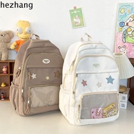 HEZHANG ไนลอนทำจากไนลอน Itabag ค่ะ หลายสี ถุงซิปซิป ถุงป้ายโปร่งใส จุได้มาก คาวาอิ กระเป๋าเป้นักเรีย