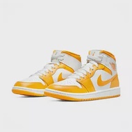 Nike Wmns Air Jordan 1 Mid 籃球鞋-BQ6472117 US5 白黃