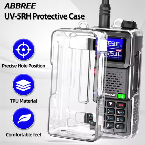 ABBREE Transparent Walkie Talkie Protector TPU Material Drop Protection Dustproof Only for Baofeng U
