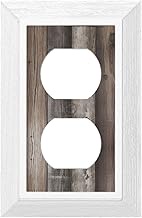 Rustic Farmhouse Wood Texture Single Duplex Outlet Light Switch Cover, 1-Gang Decorative Wall Plate 