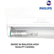 (Housing Set) 4 SETS PHILIPS 4FT/1Made In200MM 16W ECOFIT T8 GLASS LED TUBE (DAYLIGHT) C/W (MADE IN MALAYSIA HIGH QUALITY CASING)
