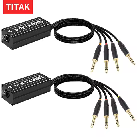 Audio 4 Channel 6.35mm Right Angle 1/4 Inch TRS Stereo Male Plug Cable to RJ45 CAT5 Female Network S
