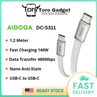 Aidoga DC-5311 Nano Anti-Stain Ultra Slim Data Cable 140W Fast Charging USB-C to USB-C Cable 1.2Mete
