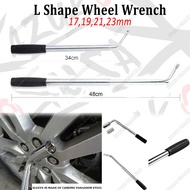 Heavy Duty L Shape Socket Wrench 2 Socket Tyre Opener Extendable Wheel Brace Wrench Wheel Wrench Telescopic Car Van Tyre Nut Socket 17 &amp;19mm  21 &amp; 23mm