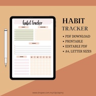 Habit Tracker | Printable & Editable PDF | Digital Download