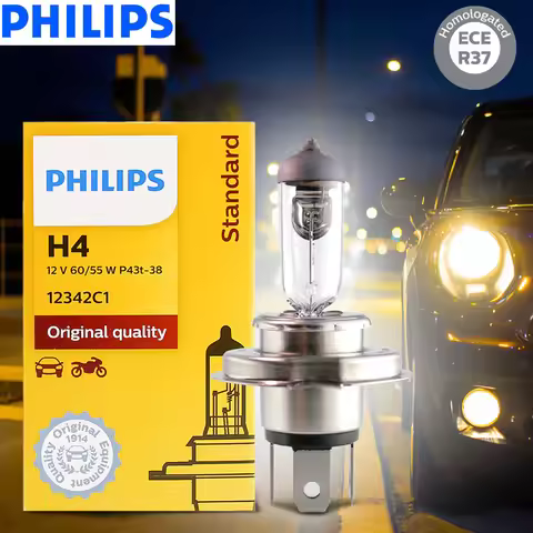 Philips Vision H4 12V 60/55W P43t Original Car Halogen Head Lamps 3200K Standard Replace Genuine Hig