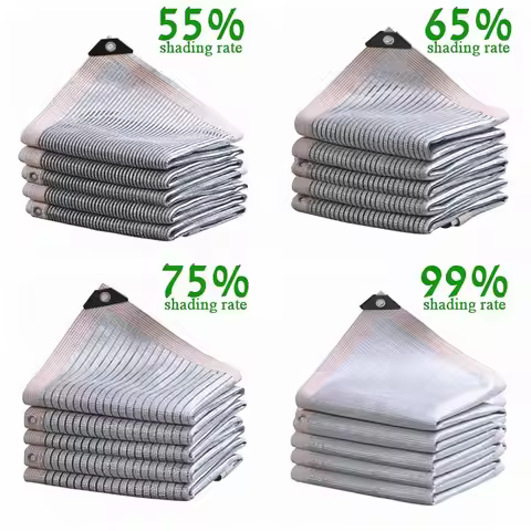 Shading 55~99% Aluminum Foil Sunshade Net Silvery Anti-UV Awning Fence Privacy Screen Garden Sun Sha