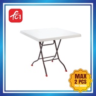 FC1 High Quality Furniture Plastic Square Foldable Table Meja Lipat Outdoor Table Study Table 90Cm X