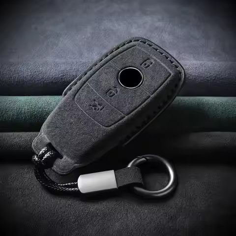 Suede Leather Car Key Case For Mercedes Benz E Class W213 W205 E200 E260 E300 E320 AMG CLA 2018 2019