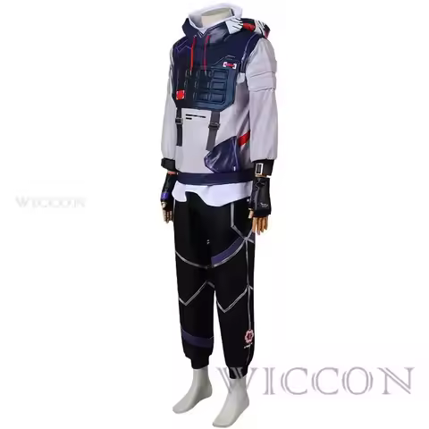 Game Valorant ISO Cosplay Costume Wig Hooded Sweatshirt Pants Top Uniform Accessories Halloween Chri