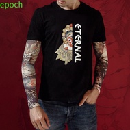 EPOCH Men Sunscreen Sleeve, Elastic Breathable Flower Arm Tattoo Sleeve, Arm Warmers Long-sleeved Se