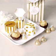 AESTHETIC GOLD CAKE BOX SIZE 4.8X3X2.5 CM - MINI CANDY BOX 2 MODELS