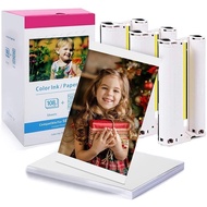 Canon Selphy Photo Paper and Ink KP-108IN Refill 4 x 6 Paper Glossy Water-proof Clear-printing Compatible for Canon Selphy CP1500 CP1300 CP1200 CP1000 Wireless Photo Printer KW8X